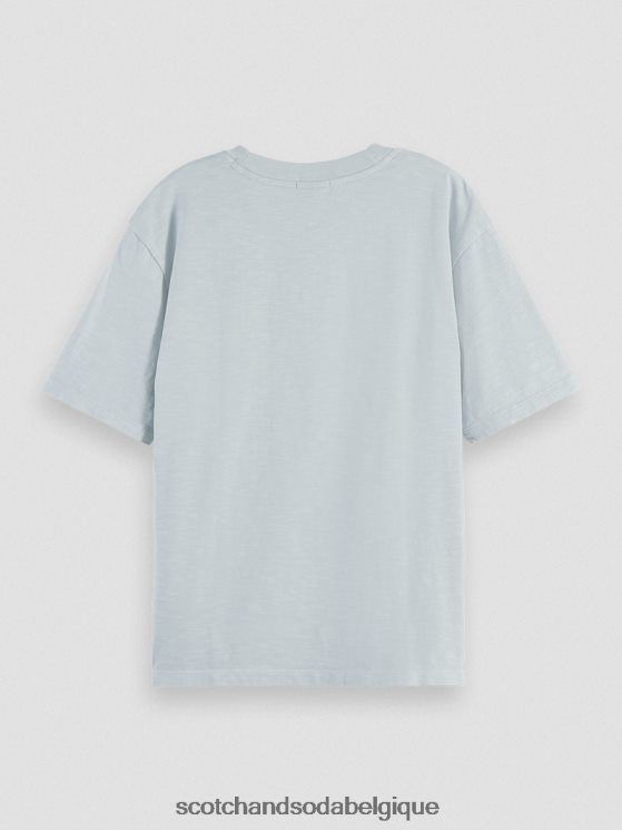 vêtements Scotch & Soda t-shirt ample en coton biologique- Scotch and Soda Namur nuage bleu 6BZRBF67