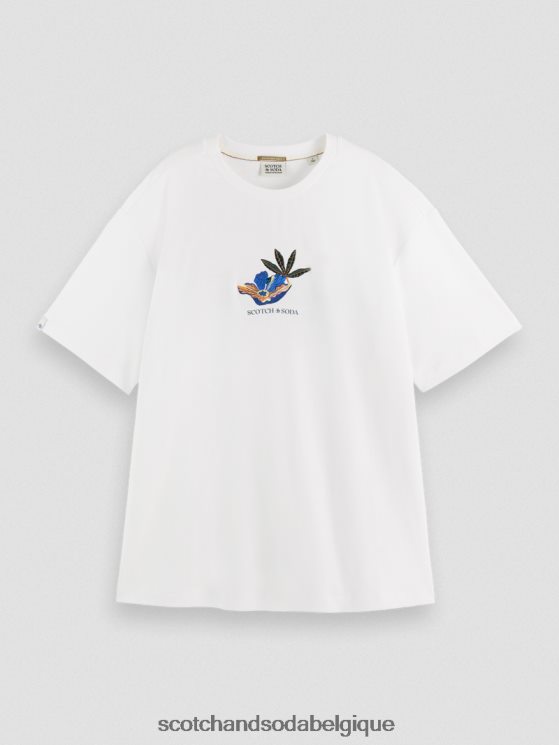 vêtements Scotch & Soda t-shirt ample graphique- Scotch and Soda Liﾨﾨge blanc 6BZRBF114