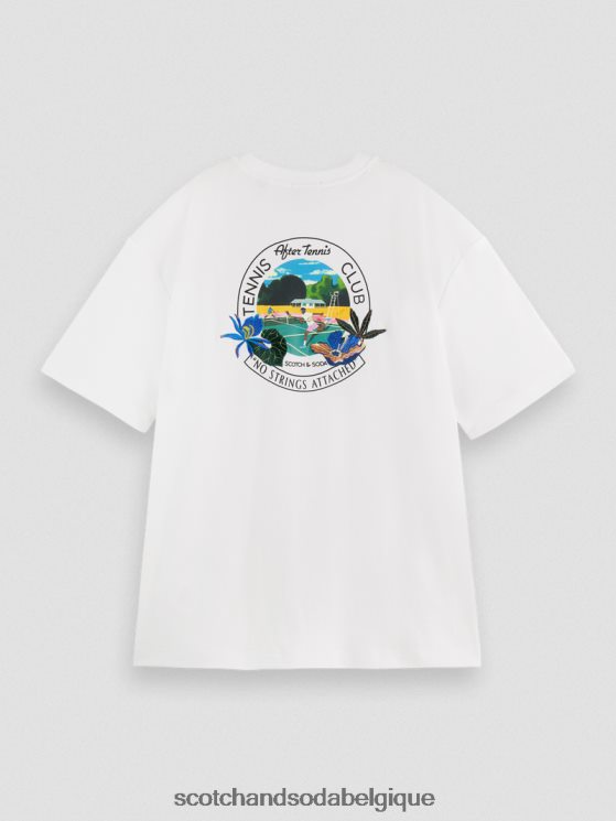 vêtements Scotch & Soda t-shirt ample graphique- Scotch and Soda Liﾨﾨge blanc 6BZRBF114