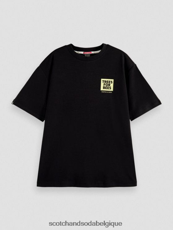 vêtements Scotch & Soda t-shirt ample graphique- Scotch and Soda parfum noir 6BZRBF115