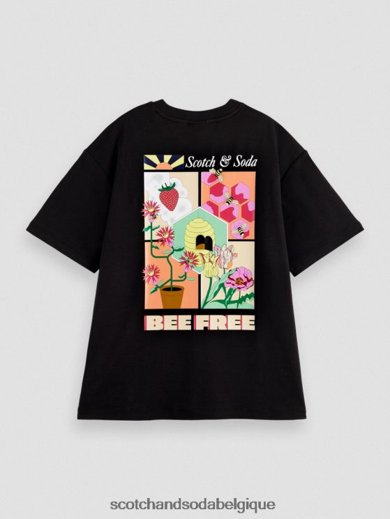 vêtements Scotch & Soda t-shirt ample graphique- Scotch and Soda parfum noir 6BZRBF115
