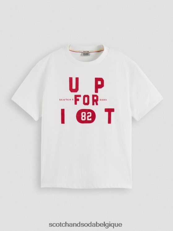 vêtements Scotch & Soda t-shirt ample à imprimé graphique- Scotch and Soda Liﾨﾨge blanc 6BZRBF60