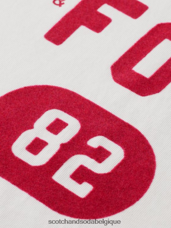 vêtements Scotch & Soda t-shirt ample à imprimé graphique- Scotch and Soda Liﾨﾨge blanc 6BZRBF60