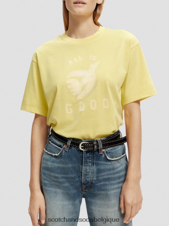 vêtements Scotch & Soda t-shirt ample à imprimé graphique- Scotch and Soda outlet Popcorn 6BZRBF64