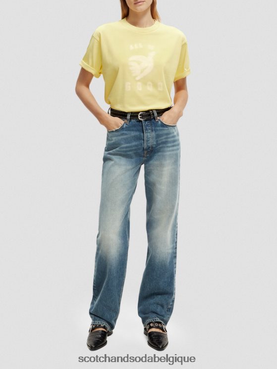 vêtements Scotch & Soda t-shirt ample à imprimé graphique- Scotch and Soda outlet Popcorn 6BZRBF64