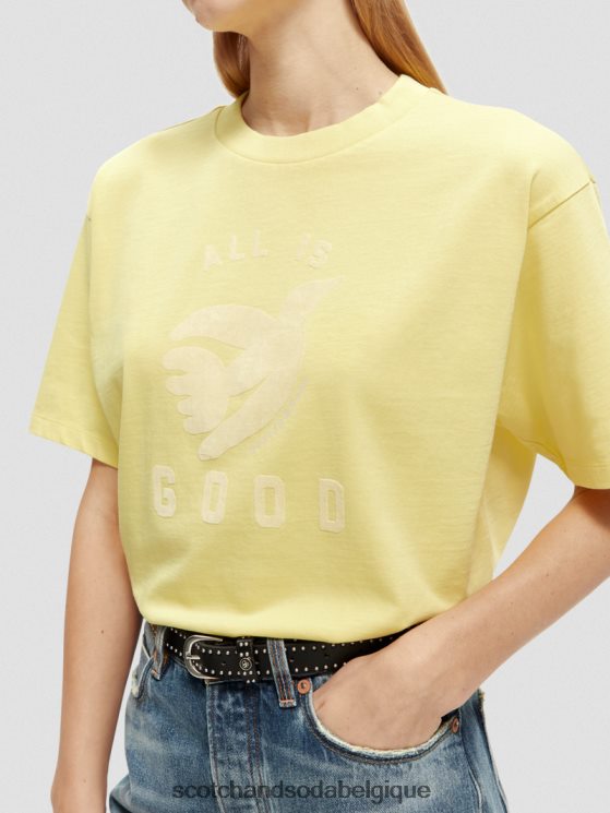 vêtements Scotch & Soda t-shirt ample à imprimé graphique- Scotch and Soda outlet Popcorn 6BZRBF64
