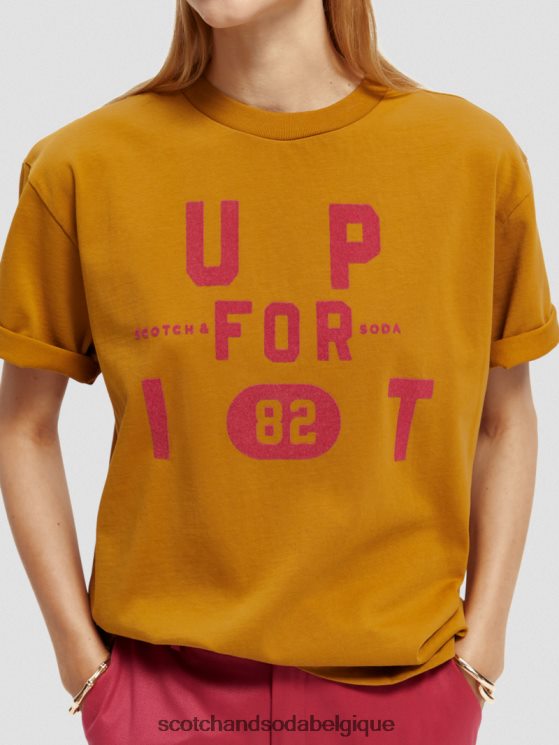 vêtements Scotch & Soda t-shirt ample à imprimé graphique- Scotch and Soda parfum caramel 6BZRBF61