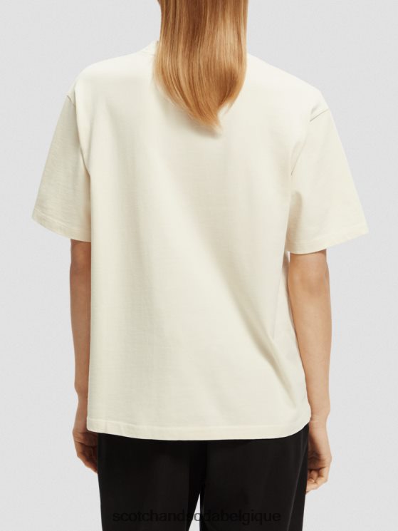 vêtements Scotch & Soda t-shirt ample à imprimé graphique- Scotch and Soda shop near me vanille blanche 6BZRBF63