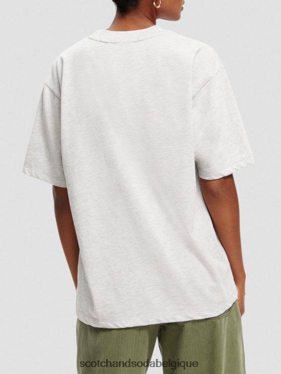 vêtements Scotch & Soda t-shirt ample à imprimé graphique- Scotch and Soda shop online gris mélangé 6BZRBF62