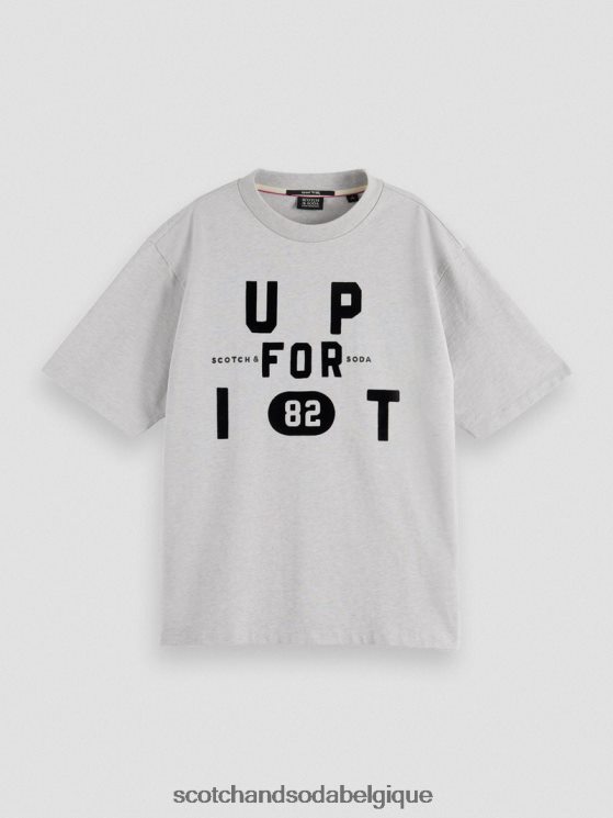 vêtements Scotch & Soda t-shirt ample à imprimé graphique- Scotch and Soda shop online gris mélangé 6BZRBF62