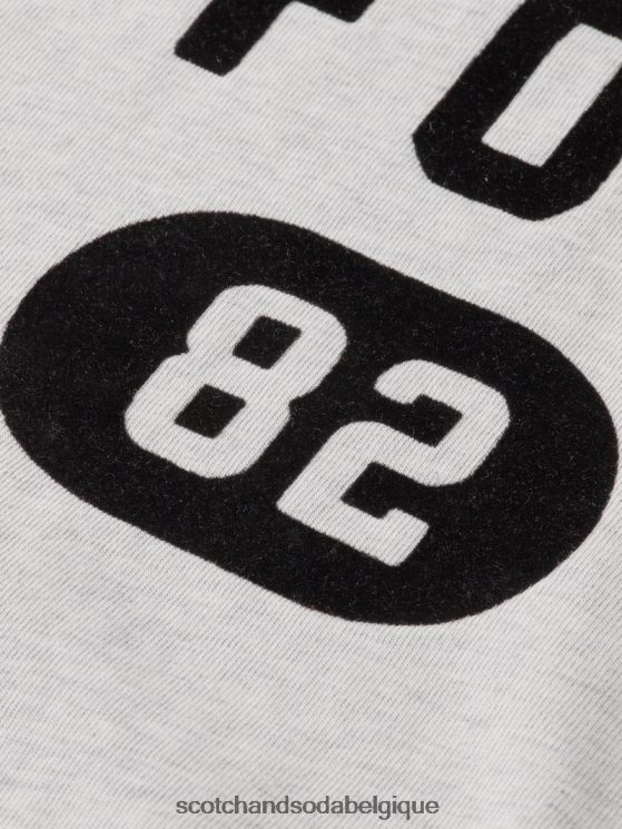 vêtements Scotch & Soda t-shirt ample à imprimé graphique- Scotch and Soda shop online gris mélangé 6BZRBF62