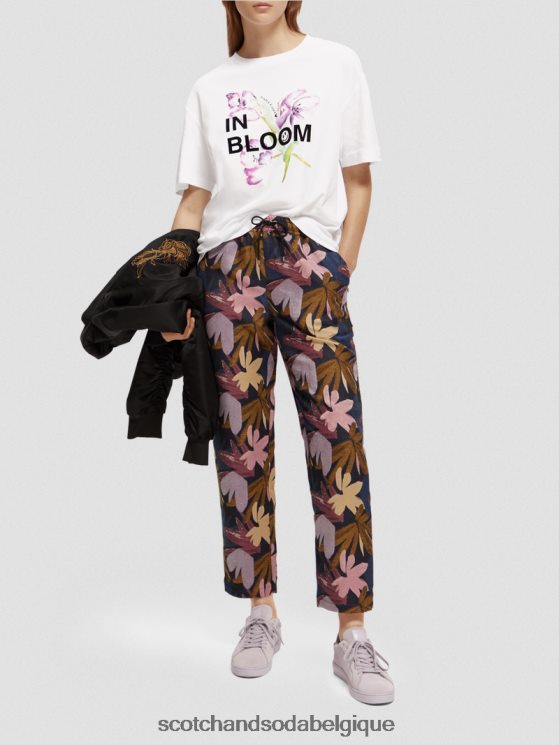 vêtements Scotch & Soda t-shirt ample à motif artistique- Scotch and Soda Belgique blanc 6BZRBF65