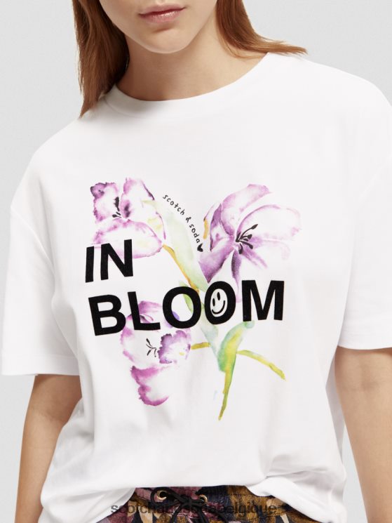 vêtements Scotch & Soda t-shirt ample à motif artistique- Scotch and Soda Belgique blanc 6BZRBF65