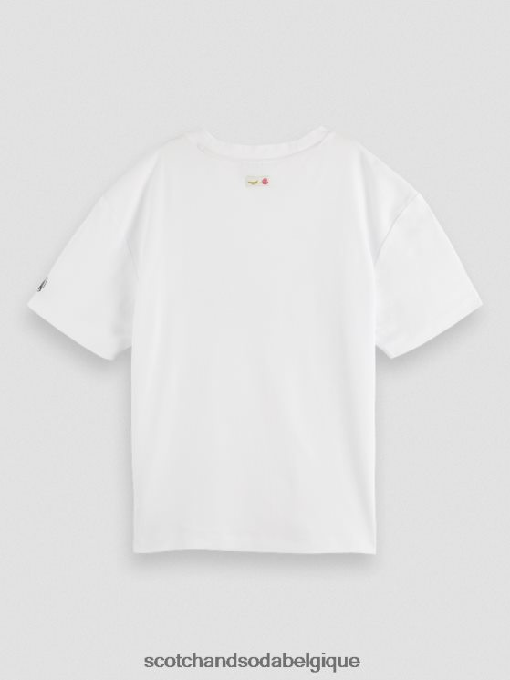 vêtements Scotch & Soda t-shirt ample à motif artistique- Scotch and Soda Belgique blanc 6BZRBF65