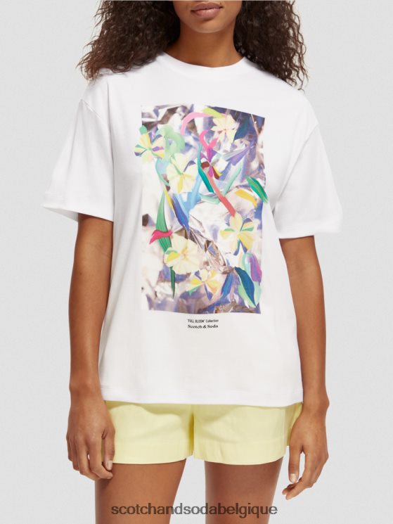 vêtements Scotch & Soda t-shirt ample à motif artistique- Scotch and Soda Belgique blanc 6BZRBF92