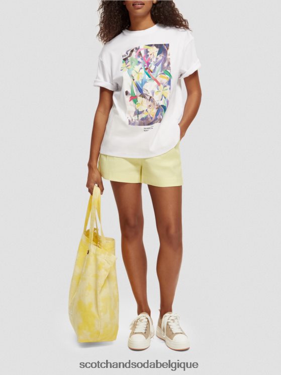vêtements Scotch & Soda t-shirt ample à motif artistique- Scotch and Soda Belgique blanc 6BZRBF92