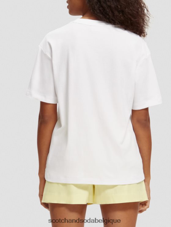 vêtements Scotch & Soda t-shirt ample à motif artistique- Scotch and Soda Belgique blanc 6BZRBF92