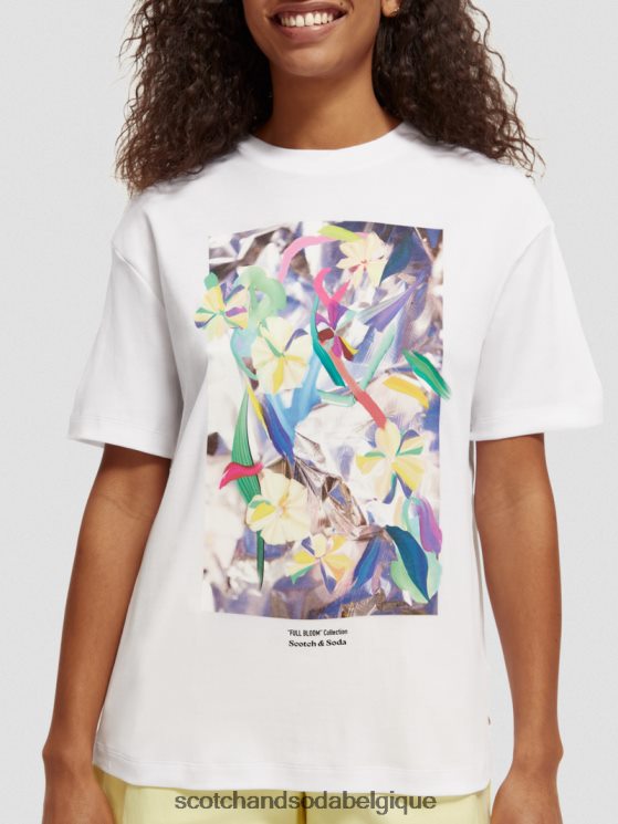 vêtements Scotch & Soda t-shirt ample à motif artistique- Scotch and Soda Belgique blanc 6BZRBF92