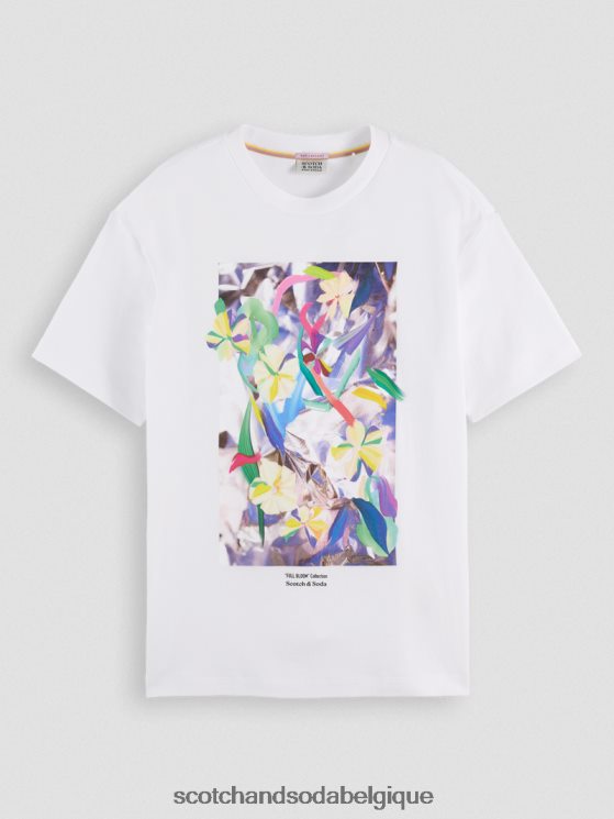 vêtements Scotch & Soda t-shirt ample à motif artistique- Scotch and Soda Belgique blanc 6BZRBF92