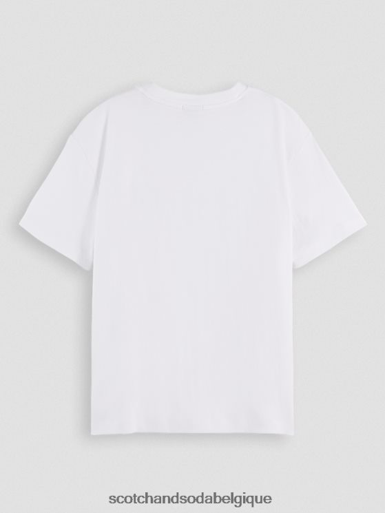 vêtements Scotch & Soda t-shirt ample à motif artistique- Scotch and Soda Belgique blanc 6BZRBF92
