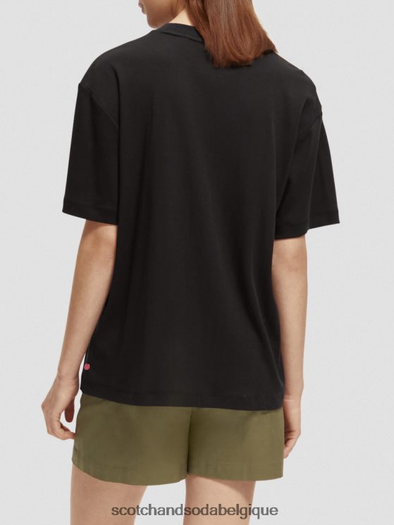 vêtements Scotch & Soda t-shirt ample à motif artistique- Scotch and Soda Bruxelles noir 6BZRBF93
