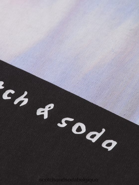 vêtements Scotch & Soda t-shirt ample à motif artistique- Scotch and Soda Bruxelles noir 6BZRBF93