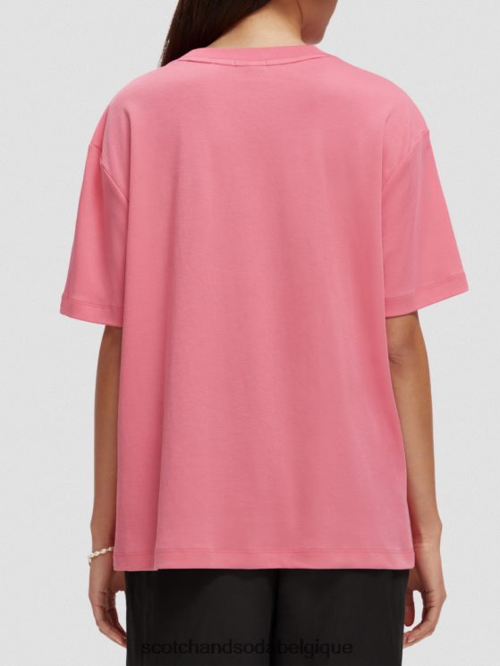 vêtements Scotch & Soda t-shirt ample à motif artistique- Scotch and Soda Namur punch rose 6BZRBF94