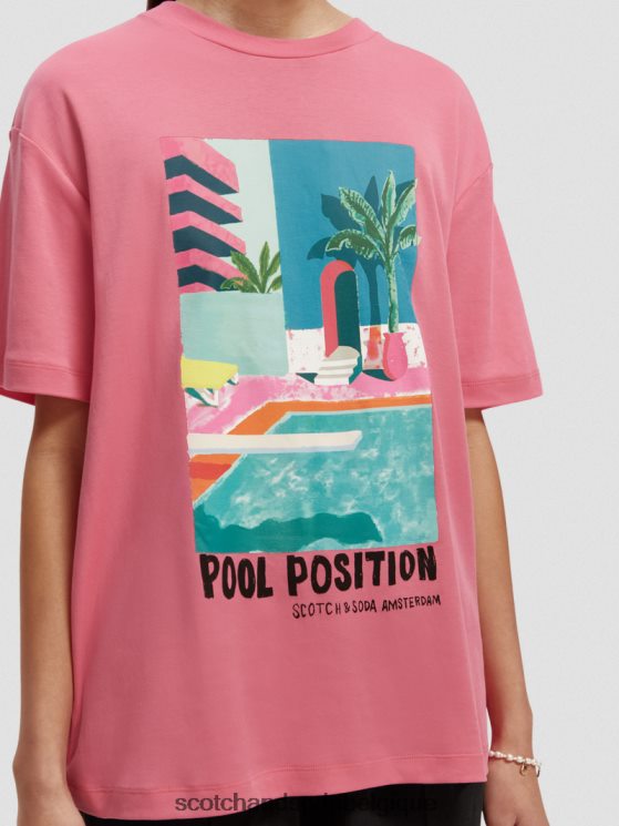 vêtements Scotch & Soda t-shirt ample à motif artistique- Scotch and Soda Namur punch rose 6BZRBF94