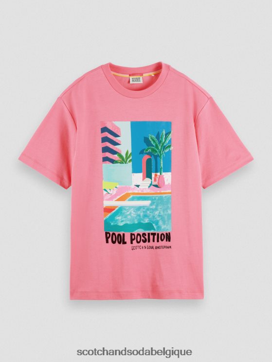vêtements Scotch & Soda t-shirt ample à motif artistique- Scotch and Soda Namur punch rose 6BZRBF94