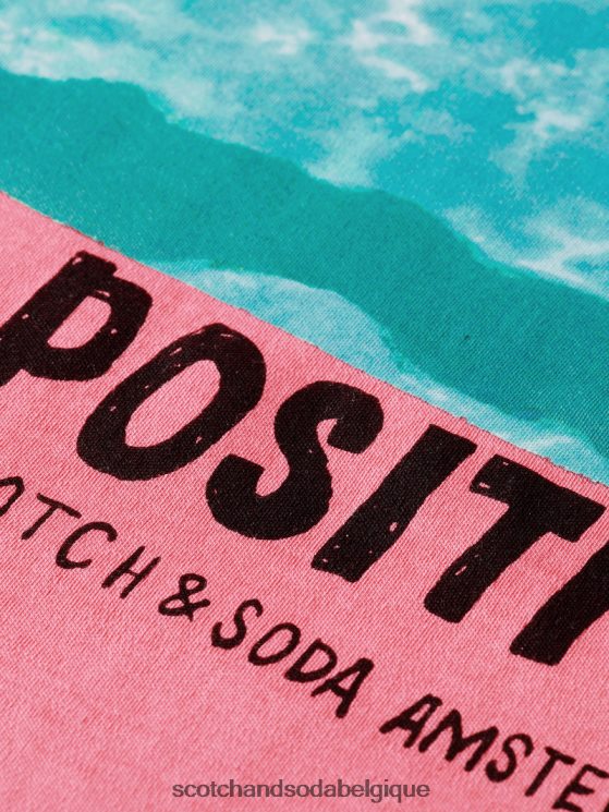 vêtements Scotch & Soda t-shirt ample à motif artistique- Scotch and Soda Namur punch rose 6BZRBF94