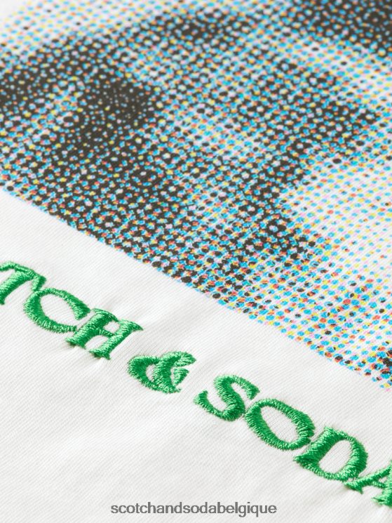 vêtements Scotch & Soda t-shirt ample à motif artistique- Scotch and Soda Namur vanille blanche 6BZRBF76