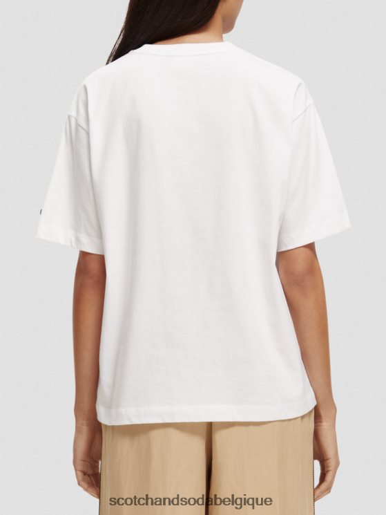 vêtements Scotch & Soda t-shirt ample à motif artistique- Scotch and Soda femme blanc 6BZRBF77