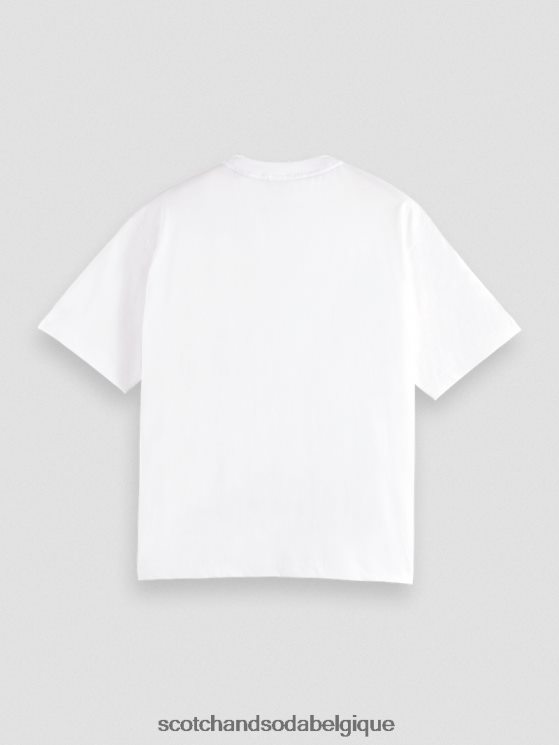 vêtements Scotch & Soda t-shirt ample à motif artistique- Scotch and Soda femme blanc 6BZRBF77