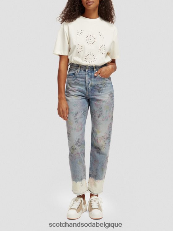 vêtements Scotch & Soda t-shirt ample à motif brodé- Scotch and Soda shop near me vanille blanche 6BZRBF90