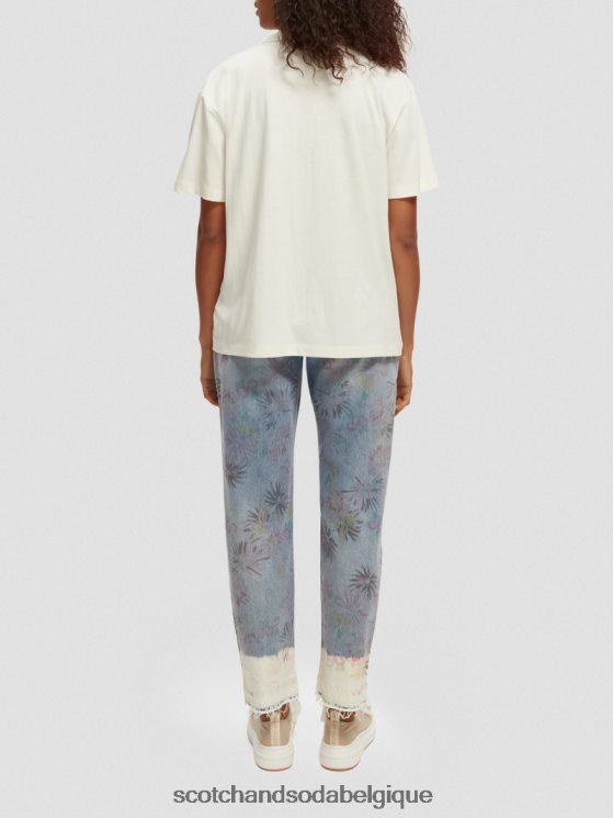 vêtements Scotch & Soda t-shirt ample à motif brodé- Scotch and Soda shop near me vanille blanche 6BZRBF90
