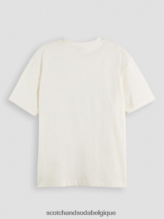 vêtements Scotch & Soda t-shirt ample à motif brodé- Scotch and Soda shop near me vanille blanche 6BZRBF90