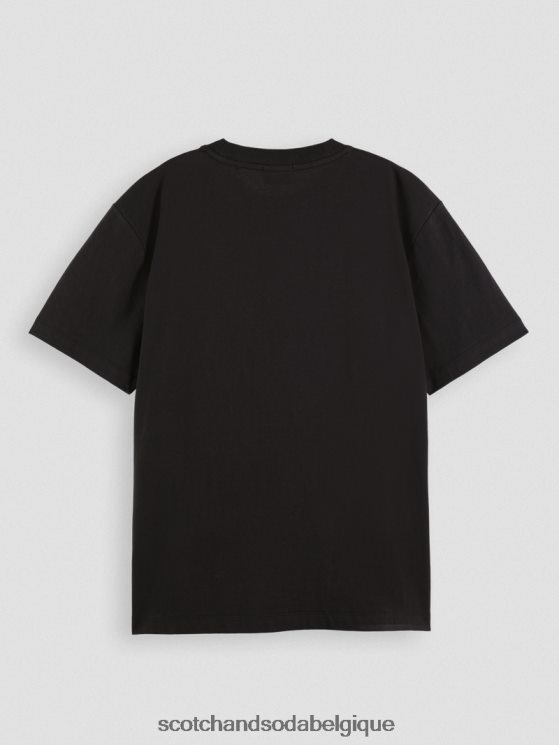 vêtements Scotch & Soda t-shirt ample à motif brodé- Scotch and Soda shop online noir 6BZRBF89