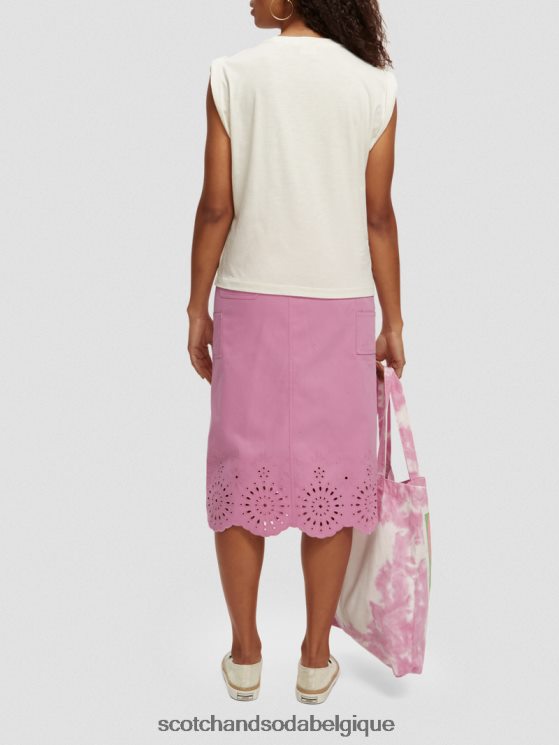 vêtements Scotch & Soda t-shirt ample moulant- Scotch and Soda Belgique vanille blanche 6BZRBF74