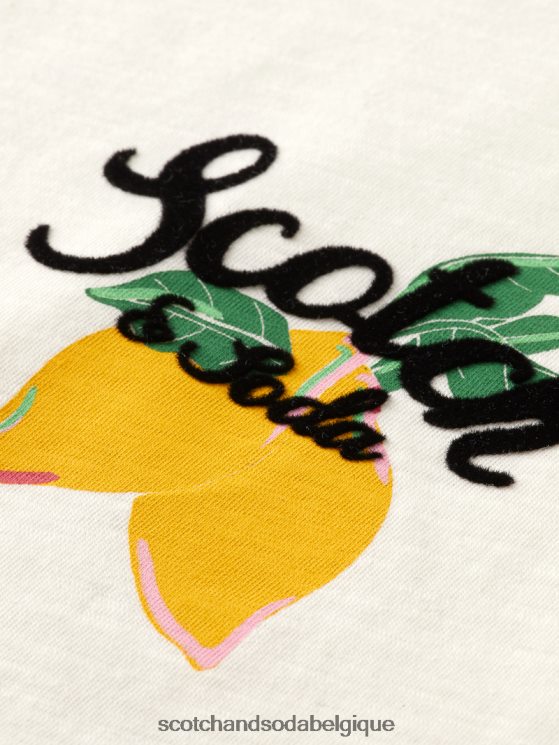vêtements Scotch & Soda t-shirt ample moulant- Scotch and Soda Belgique vanille blanche 6BZRBF74