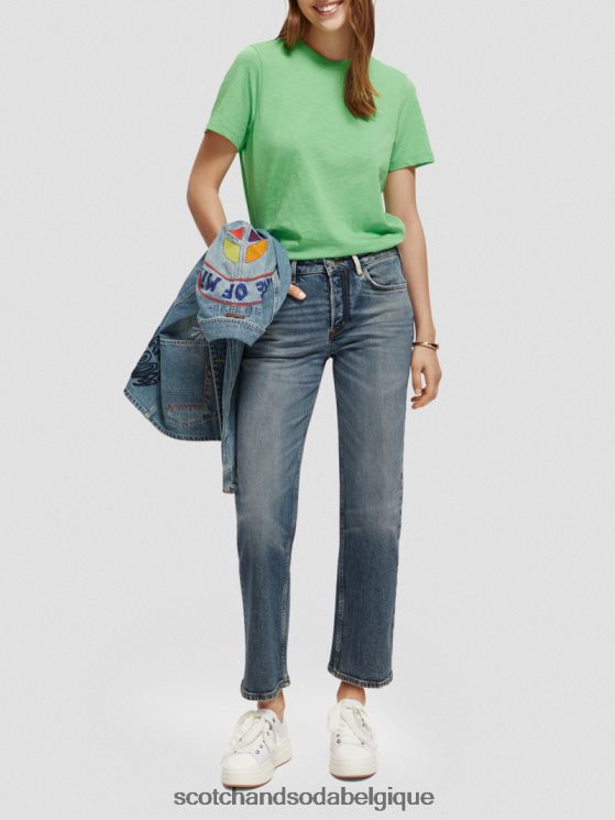 vêtements Scotch & Soda t-shirt coupe classique- Scotch and Soda Belgique perruche brillante 6BZRBF101