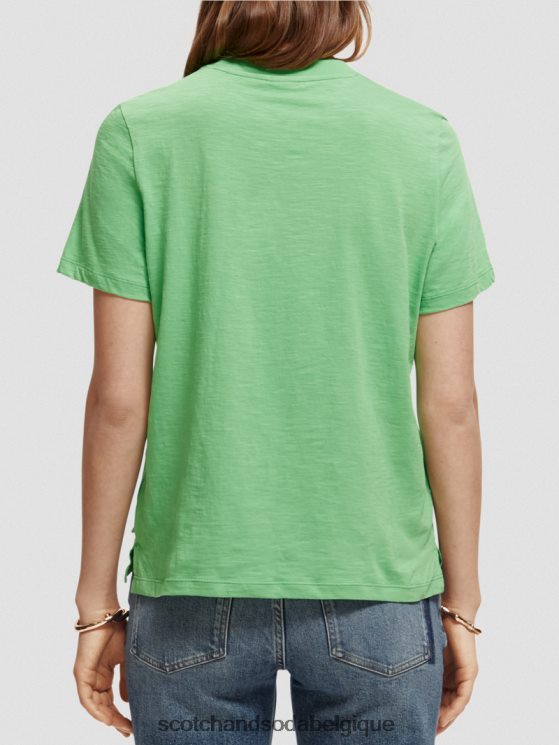 vêtements Scotch & Soda t-shirt coupe classique- Scotch and Soda Belgique perruche brillante 6BZRBF101