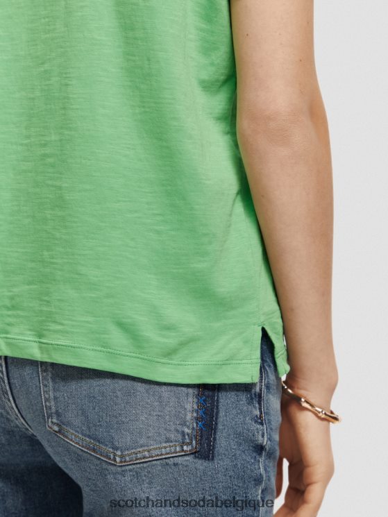vêtements Scotch & Soda t-shirt coupe classique- Scotch and Soda Belgique perruche brillante 6BZRBF101