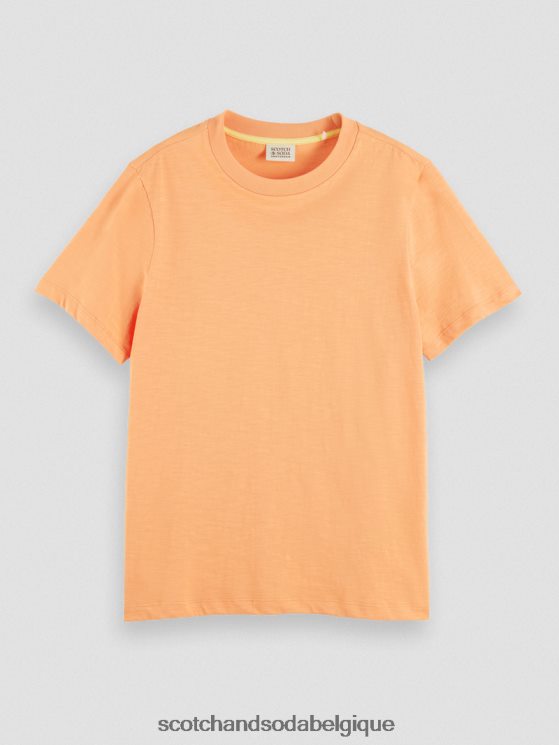 vêtements Scotch & Soda t-shirt coupe classique- Scotch and Soda Bruxelles orange saumon 6BZRBF102