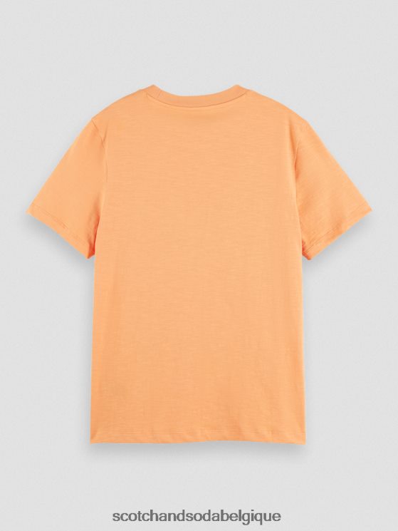 vêtements Scotch & Soda t-shirt coupe classique- Scotch and Soda Bruxelles orange saumon 6BZRBF102