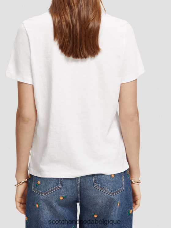 vêtements Scotch & Soda t-shirt coupe classique- Scotch and Soda Namur blanc 6BZRBF103