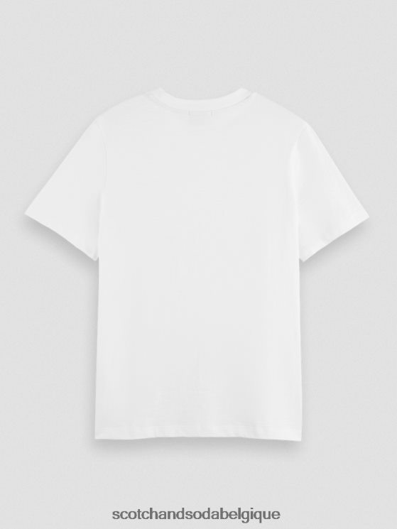 vêtements Scotch & Soda t-shirt coupe classique- Scotch and Soda Namur blanc 6BZRBF103