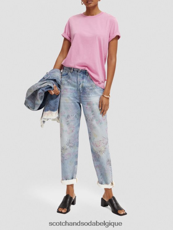 vêtements Scotch & Soda t-shirt coupe classique- Scotch and Soda femme orchidée rose 6BZRBF104