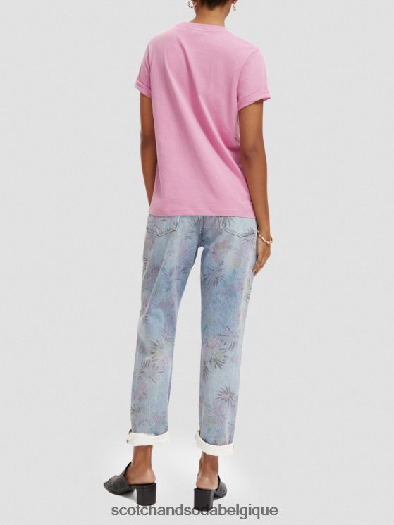 vêtements Scotch & Soda t-shirt coupe classique- Scotch and Soda femme orchidée rose 6BZRBF104