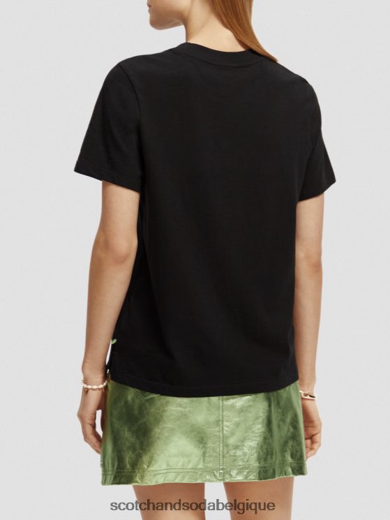 vêtements Scotch & Soda t-shirt coupe classique- Scotch and Soda outlet noir 6BZRBF100