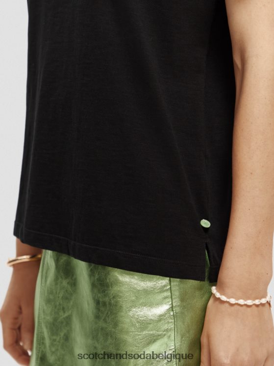 vêtements Scotch & Soda t-shirt coupe classique- Scotch and Soda outlet noir 6BZRBF100